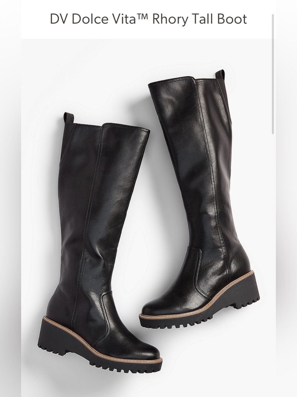DV Dolce Vita Rhory Tall Boots Black Knee High Riding Boots Sz 8.5